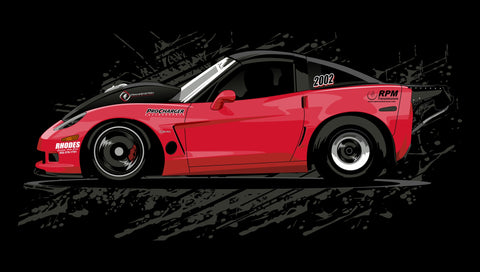 NEW!!! RPM Corvette Racecar Black T-Shirt